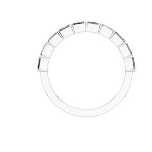 Plata de Ley 925 chapada en rodio VVS D Moissanite Emerald Cut Half Eternity Band Joyería fina para mujeres Boda OEM ODM India - Product Image 4