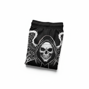 กางเกงขาสั้นลายกราฟิกผู้ชาย ระบายอากาศได้ดี OEM ลายศิลปะสีดำ สไตล์สตรีทแวร์ฤดูร้อน - Product Image 6