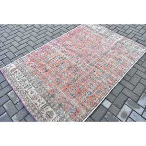 Tapis turc vintage, tapis de sol de 6,7 x 4,2 pieds, tapis persan rouge - Product Image 4