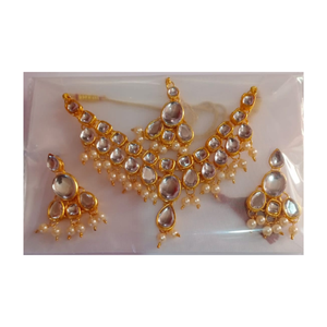 Chic <b>Indian</b> AD Fashion <b>Jewellery</b> <b>Set</b> for Women Radiant Necklace Earrings Brass Material for Weddings Cultural Events Party Wear - Product Image 1