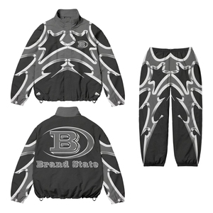 2025 Conjuntos de nailon Precio barato Chándales de nailon con cremallera para conjuntos de dos piezas unisex Chaqueta y pantalones de nailon para chándales de hombre - Product Image 3