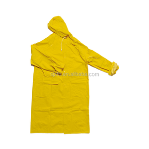 Imperméable et pantalon jaunes unisexes de PVC, combinaison de pluie de PVC/polyester avec la bande réfléchissante - Product Image 6