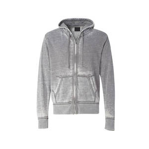 Best Quality Men's Fashion Acid Wash Hoodie New Design Zipper Hoodie Made Pakistan Fleece <b>Fabric</b> Printed Pattern Hooded Collar - Product Image 1