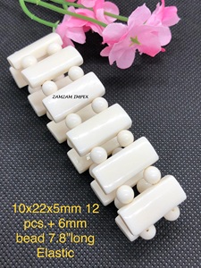 Bracelet ajustable en os de buffle blanc et résine, style tendance fait main, largeur de bande de 25 mm, écologique, sculpté - Product Image 2