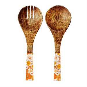 Servidor de ensalada marfil de resina blanca y madera, juego de servidor de ensalada India hecho a mano, tarifa de fábrica de productos indios disponible - Product Image 6