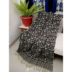 100% algodón indio tejido a mano ecológico tiro moderno estilo tradicional patrón impreso TNT tela con borla uso decorativo - Product Image 1