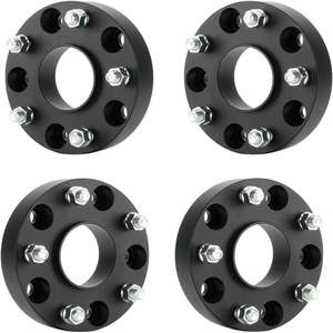 Vypart 4pcs 5x5.5 Hubcentric Wheel <b>Spacers</b> 1.5 Inch Thick CNC Machined Aluminum 20mm Chrome 77.8mm Hub Bore Heat Treated Set 4 - Product Image 1