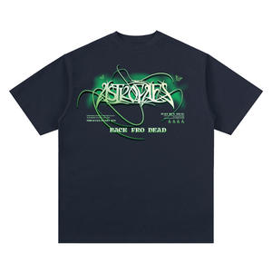 Fabricant OEM T-shirt graphique sérigraphié personnalisé T-shirt à manches longues double couche à blocs de couleurs pour hommes, poids lourd 100% - Product Image 1