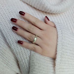 Bague de promesse en or massif 14K faite à la main, alliances de mariage mates quotidiennes pour femmes, cadeau d'anniversaire délicat pour ses bijoux turcs - Product Image 5