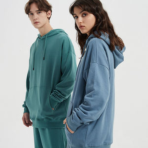 Lâche couleur unie blanc vêtements de sport pour hommes 100% coton à capuche pull à capuche pour hommes et pull sweats à capuche Offre Spéciale - Product Image 3