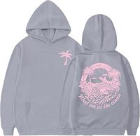 Sweat-shirts à capuche préppy à imprimé rose pour adolescentes et enfants, lettres, manches longues, vêtements préppy mignons, hauts Y2K avec poches