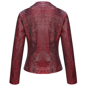 แจ็กเก็ตหนังแท้สำหรับผู้หญิงแจ็คเก็ตหนังแท้สำหรับนักขี่จักรยานลำลองและมีสไตล์ใหม่สำหรับ100% - Product Image 6