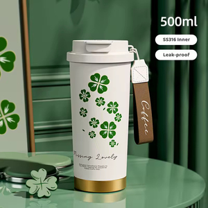 Vente en gros usine – Nouvelle tasse <span class=keywords><strong>thermos</strong></span> rose personnalisée pour femme, 17 oz, pour café, avec isolation, motif fleur de cerisier, idéale comme cadeau romantique - Product Image 6