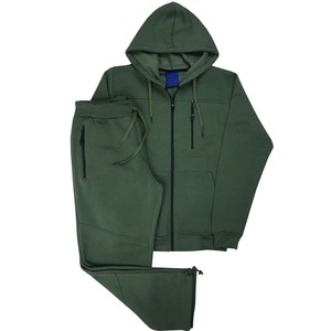 ชุดวอร์มผู้ชายคุณภาพสูง ผ้าฟลีซอุ่นสบาย 2 ชิ้น ผลิตจากโพลีเอสเตอร์/คอตตอน ทรงเข้ารูป พร้อมเชือกผูกเอว เสื้อและกางเกงขายาว - Product Image 4