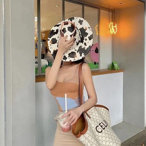 2025 nuevo Otoño Invierno caliente chica estilo occidental vaquera Rosa vaca patrón cuero vaquero sombrero Casual Fedoras gorra para mujeres - Product Image 2