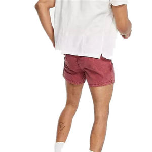 กางเกงขาสั้นผ้าทอแบบลำลองผ้าใยสังเคราะห์เปล่าสำหรับผู้ชายกางเกงขาสั้นสำหรับฤดูร้อนซักแบบวินเทจผ้า100% โลโก้ได้ตามต้องการ - Product Image 4