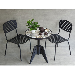 Modern Design Combo Set of 1 Outdoor Coffee <b>Table</b> and 2 Iron Chairs for Patio or Garden-CBCF272 - Product Image 2