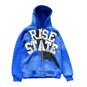 2025 Sudaderas con capucha bordadas de angustia hechas a medida Producto de invierno Sudaderas con capucha de bordado de angustia En stock - Product Image 2