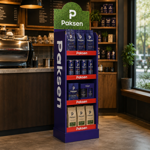 Expositor de Cartón Alto para Café La Colombe, Stand Promocional para Supermercados, Venta al Por Mayor - Product Image 2