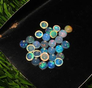 28-Piece Loose 5mm Ethiopian Opal Cabochons Natural Round Shape Gemstones in Bulk Lot - Product Image 5