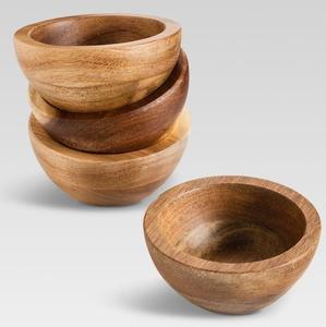 Bol en bois artisanal de qualité supérieure forme ronde salade fruits pain rustique ferme cuisine naturel servant bol décoratif - Product Image 3