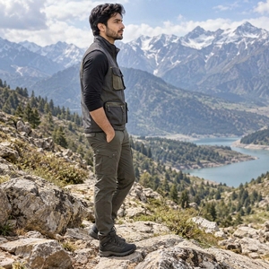 Hiking <b>Vest</b> Featuring Durable Shell Fabric Comfortable Outdoor Fit Multiple Storage Compartments Lightweight Construction - Product Image 4