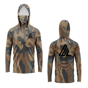 Logo impresión sublimación más tamaño pesca camisas hombres mujeres protección UV 50 + SPF manga larga secado rápido sol camisa capucha - Product Image 4