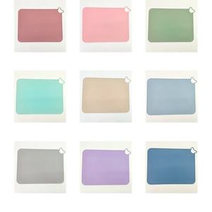 Rectangular Silicone <b>Placemat</b> Portable Foldable Hanging Holes Drainage Easy Store for Students' Tableware Modern Simple Design - Product Image 4