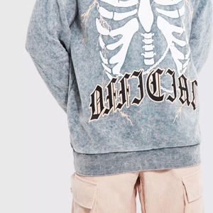 เสื้อมีฮู้ดสำหรับผู้ชายผ้าซักกรดแบบสวมหัวมีฮู้ดผ้าฝ้ายผสมกรดเสื้อมีฮู้ดสำหรับผู้ชายโลโก้ที่กำหนดเอง - Product Image 3