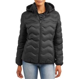 Chaqueta acolchada de mujer de talla grande con logotipo personalizado OEM de alta calidad con forro de nailon transpirable Estampado de diseño personalizado para invierno - Product Image 1