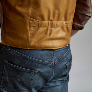 Gilet en cuir de moto pour homme, en cuir de vache véritable vintage, respirant, crocheté, couleur personnalisée, fourrure de mouton d'hiver, 2026 - Product Image 2