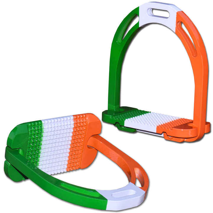 USA Flag Safety Stirrup With Rubber Pad Lightweight Aluminum Saddle Accessories Anti Slip Horse Equestrian with Custom Logo