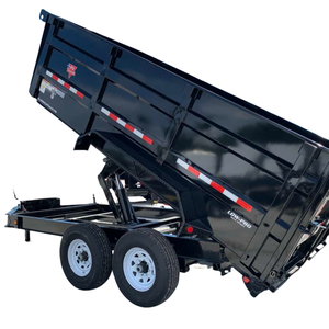 Load Trail Dump Trailer 10 Ton Hydraulic Tipper Farm Trailer <b>Black</b> Dual Axle - Product Image 4