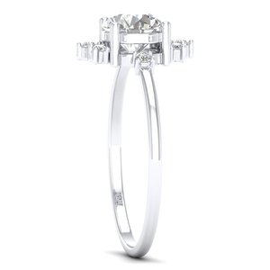 REYES 925 Anillos de Compromiso de moissanita solitario de plata esterlina de primera calidad 10K 14K 18K oro joyería fina para mujeres - Product Image 2