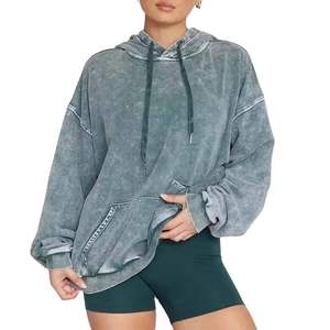 Hoodie <b>Long</b> Sleeve Causal Wear <b>Women</b> Hoodie Casual Streetwear Drop Shoulder Acid Wash Hoodies <b>Women's</b> Hoodies <b>Women</b> <b>Sweatshirt</b> - Product Image 3