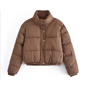 Blouson rembourré pour femmes avec logo personnalisé OEM Blouson rembourré blouson bombardier à la mode personnalisé blouson à col montant - Product Image 1