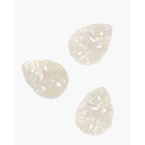 Capuchons de perles en filigrane de nacre blanche - Product Image 2