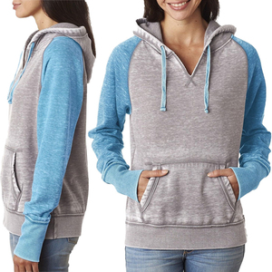 <b>Top</b> Selling Custom Oversized Acid Washed <b>Distressed</b> Hoodies for Women Breathable Stone Wash Sweatshirt Winter OEM Service - Product Image 3