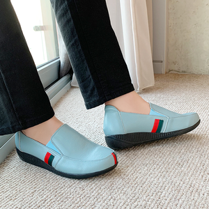 [JSHOE] cuir de vachette laminé classique chaussures décontractées à enfiler 3.5cm doux confort mocassins pour femmes vêtements quotidiens marche Style léger - Product Image 3