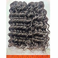 Cabello ondulado rizado profundo peruano, sin procesar, 100%, de fabricante de mechones de trama de máquina de donador único