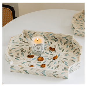 Plats et assiettes en nacre, assiettes en coquille de nacre faites à la main pour la présentation des repas, boutique de détail et décoration, Vietnam - Product Image 6