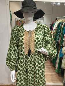 Vestido de Noche Musulmán para Mujer, Bordado y con Estampado Dorado, Elegante Túnica Larga, Ropa Vintage Bordada para Mujer - Product Image 2