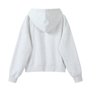 เสื้อฮู้ดดี้ผู้หญิงแบบซิป สตรีทแวร์ขายดี ผ้าคอตตอน 100% หนัก 350 กรัม ทรงโอเวอร์ไซส์ สไตล์ลำลอง - Product Image 2