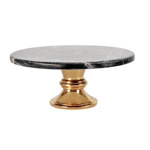 Nuevo diseño elegante, forma redondeada, acabado de mármol, soporte de pastel de Metal, plato, mesa de fiesta de boda, soporte decorativo para pastel - Product Image 1