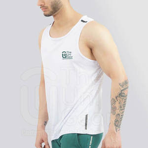 <b>Men's</b> <b>White</b> Sleeveless <b>Tank</b> <b>Top</b> O-Neck Solid Color Breathable Knitted Casual Wear - Product Image 3