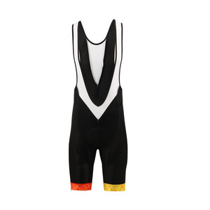 Men <b>Cycling</b> Bib Shorts Dark Blue With Neon Yellow Trim Fitted Moisture Wicking Breathable Quick Dry Short Length Adult Style - Product Image 5