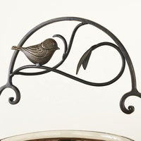 Support à gâteau personnalisé 4 pièces à 3 niveaux en verre et métal, qualité alimentaire, motif branches d'oiseaux martelé brillant, compatible lave-vaisselle, logo personnalisé, nouveauté