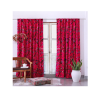 Top Grade Soie Fait Vintage Coton Velours Rideau Drapé Fenêtre Décor Rose Porte Rideau Pour Fenêtre Décor
