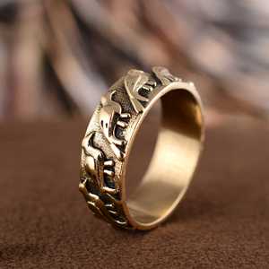 Bague ethnique au design bohème, motif oiseau, en laiton tribal, pour femme, bijoux animaliers en laiton antique, vente en gros/OEM/ODM - Product Image 3