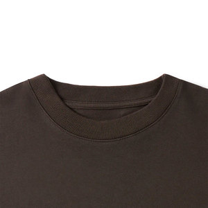 OEM personalizado 100% algodón 300GSM ácido lavado camiseta de talla grande serigrafía de gran tamaño hombres camisetas marrón - Product Image 4